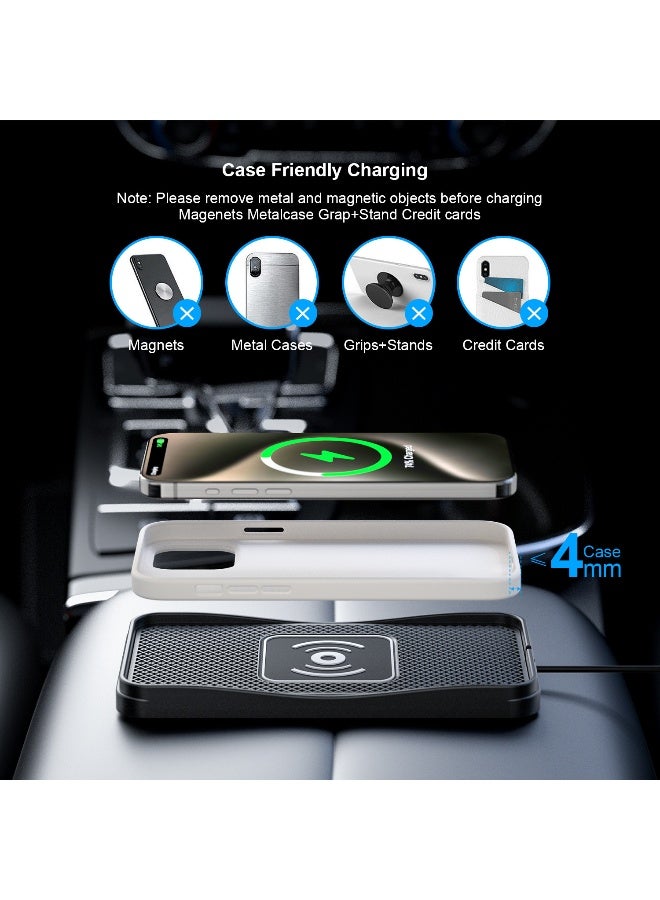 20W Wireless Car Charger with Anti-Slip Pad, Fast Charging for Vehicles - Image 2