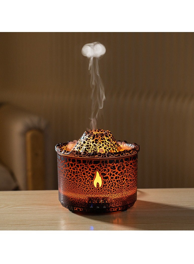 general Simulated Volcano Aromatherapy Machine Flame Humidifier Air Diffuser Timer and Waterless Auto-Off For Home Office Yoga Gym - Image 4