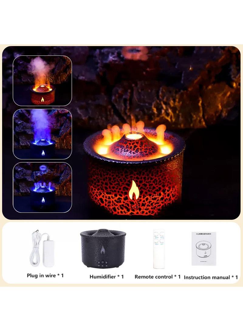 general Simulated Volcano Aromatherapy Machine Flame Humidifier Air Diffuser Timer and Waterless Auto-Off For Home Office Yoga Gym - Image 2