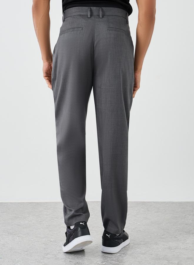 ستايلي بنطلون ستايلي رجالي رمادي بقصة مستقيمة وطيات - Image 4