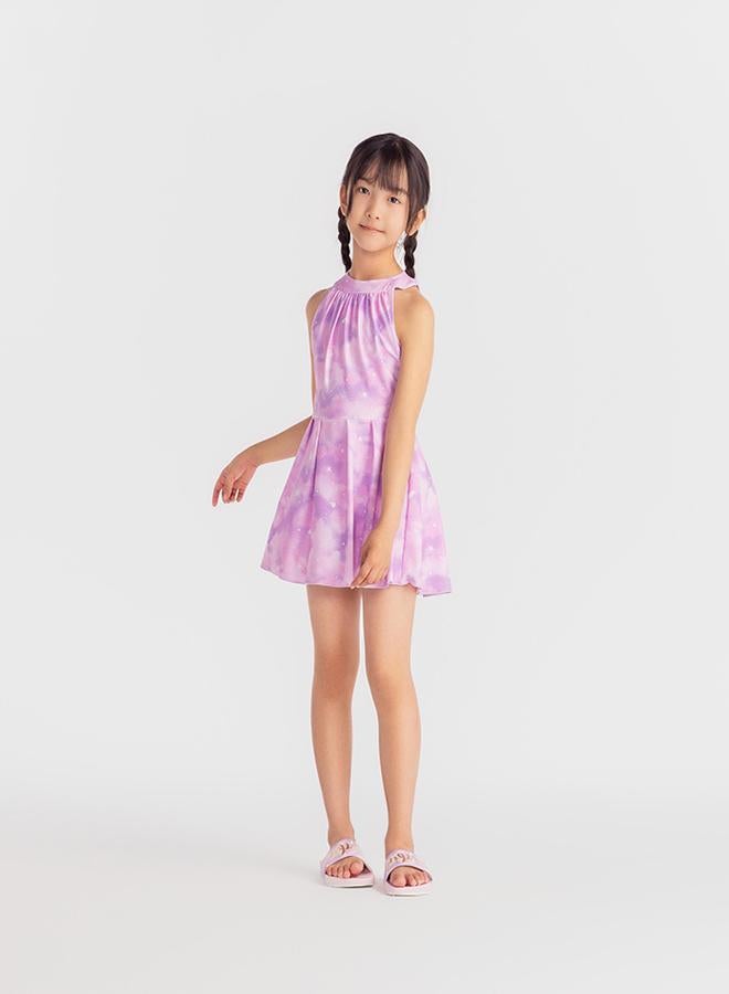 DECATHLON Girl's One Piece Skirt Swimsuit - 1P MINI AMBER SKY - Image 2