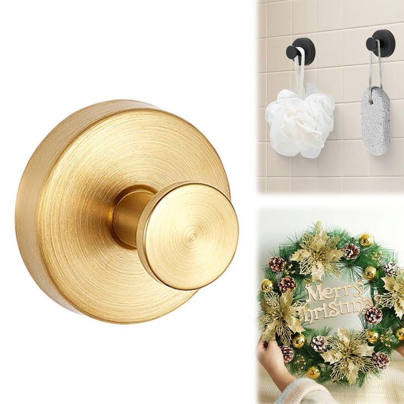 Gold Suction Cup Hooks For Wreaths On Glass No Drill Hangers For Doors Towel Hooks For Bathroom Mirror - Image 2