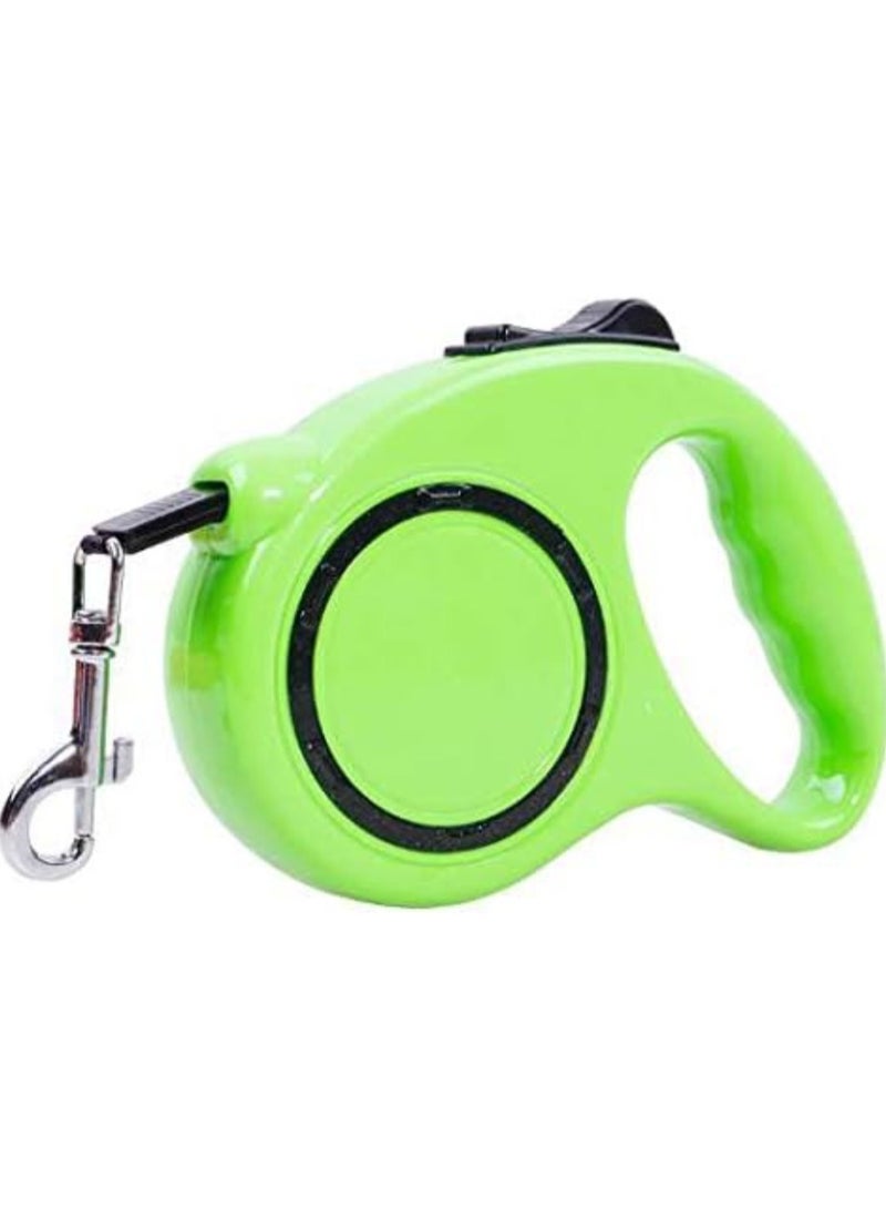 سلسلة كلاب قابلة للسحب من 3M بمقبض مضاد للانزلاق، سلسلة قابلة للسحب للكلاب الصغيرة والمتوسطة والكبيرة حتى وزن 15 كجم، بزر واحد للكسر والقفل 360 درجة، مقاومة للتشابك، سلسلة طويلة متينة للكلاب للجري والمشي (أخضر)