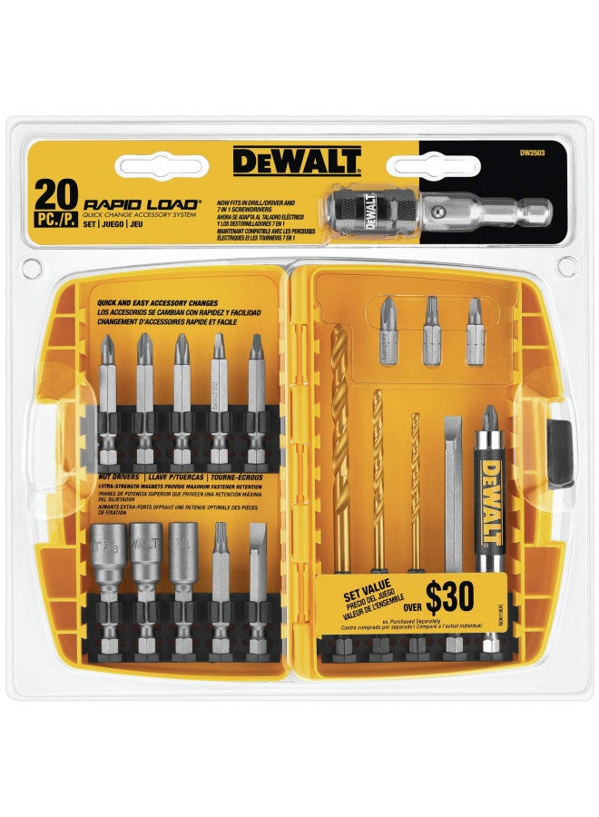 DEWALT Screwdriver Bit Set, Rapid Load, Tin, 20-Piece (DW2503) - Image 3