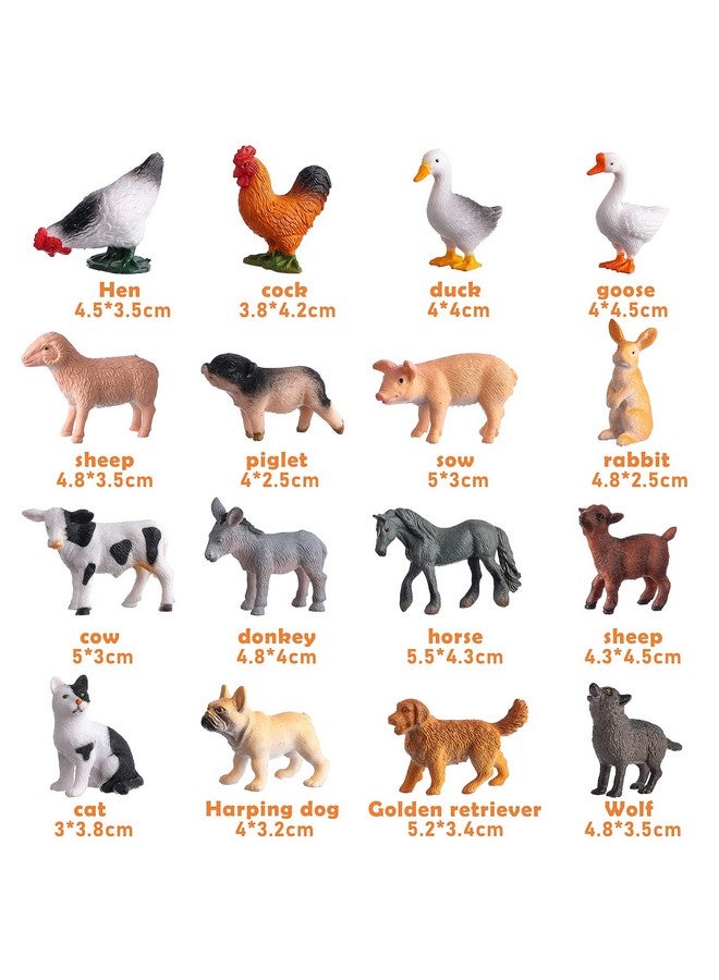 JOKFEICE 16Pcs Small Animals Figures, Realistic Farm Animals Toys for Cupcake Toppers, Learning Educational Toys, Birthday Party Favors Gift for Kids - Image 3