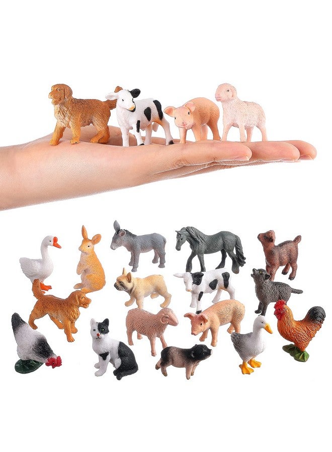 JOKFEICE 16Pcs Small Animals Figures, Realistic Farm Animals Toys for Cupcake Toppers, Learning Educational Toys, Birthday Party Favors Gift for Kids - Image 1