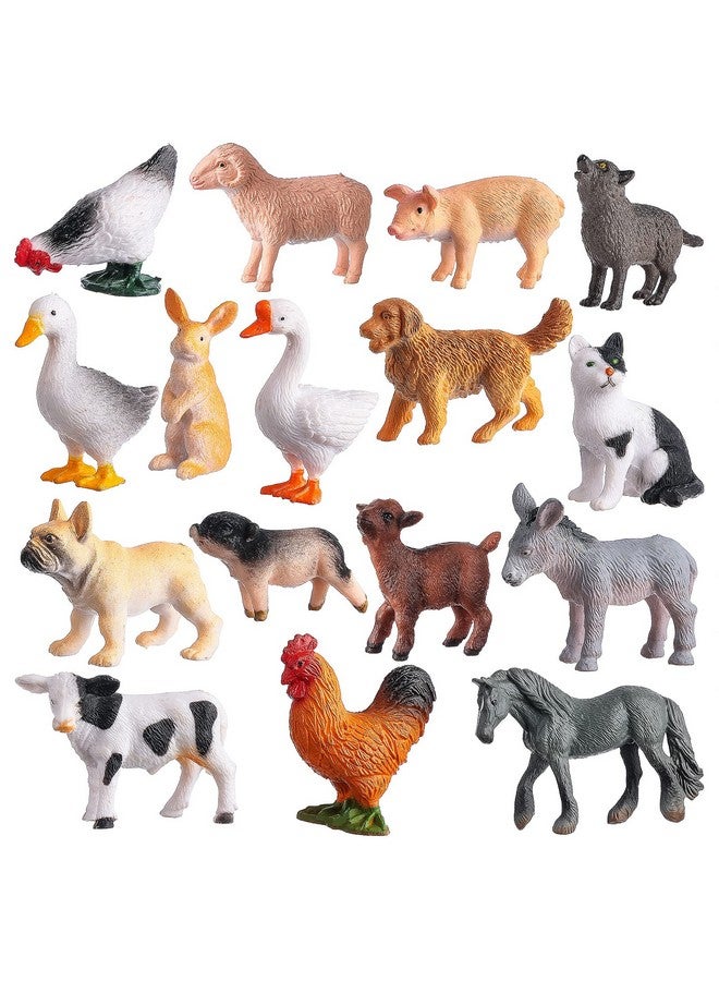 JOKFEICE 16Pcs Small Animals Figures, Realistic Farm Animals Toys for Cupcake Toppers, Learning Educational Toys, Birthday Party Favors Gift for Kids - Image 2