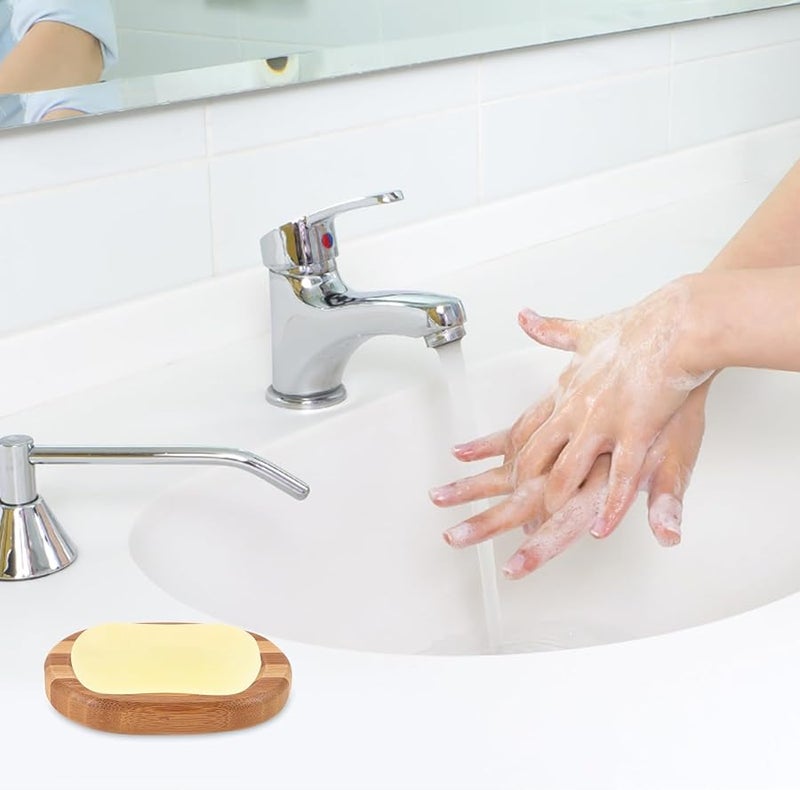 Rustic Wooden Soap Dish Holder Anti Slip for Shower and Bathroom 12 5X8 5X2 CM - Image 4