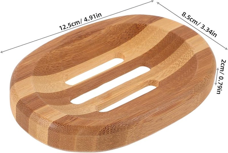 Rustic Wooden Soap Dish Holder Anti Slip for Shower and Bathroom 12 5X8 5X2 CM - Image 2
