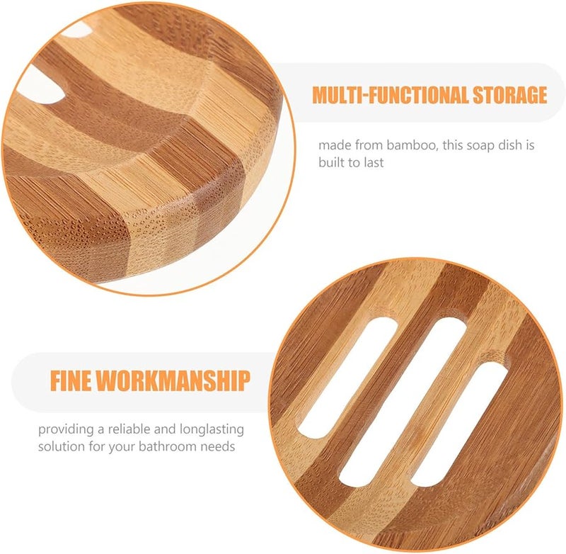 Rustic Wooden Soap Dish Holder Anti Slip for Shower and Bathroom 12 5X8 5X2 CM - Image 3