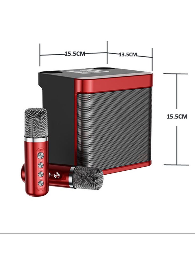 ELTRAZONE 1 Set Bluetooth Speaker with Microphone 5.0 USB Charging Wireless Speakers with Bluetooth Surround Sound Portable Speaker for Smart TV Microphone with Speaker for Singing Red  - Image 2