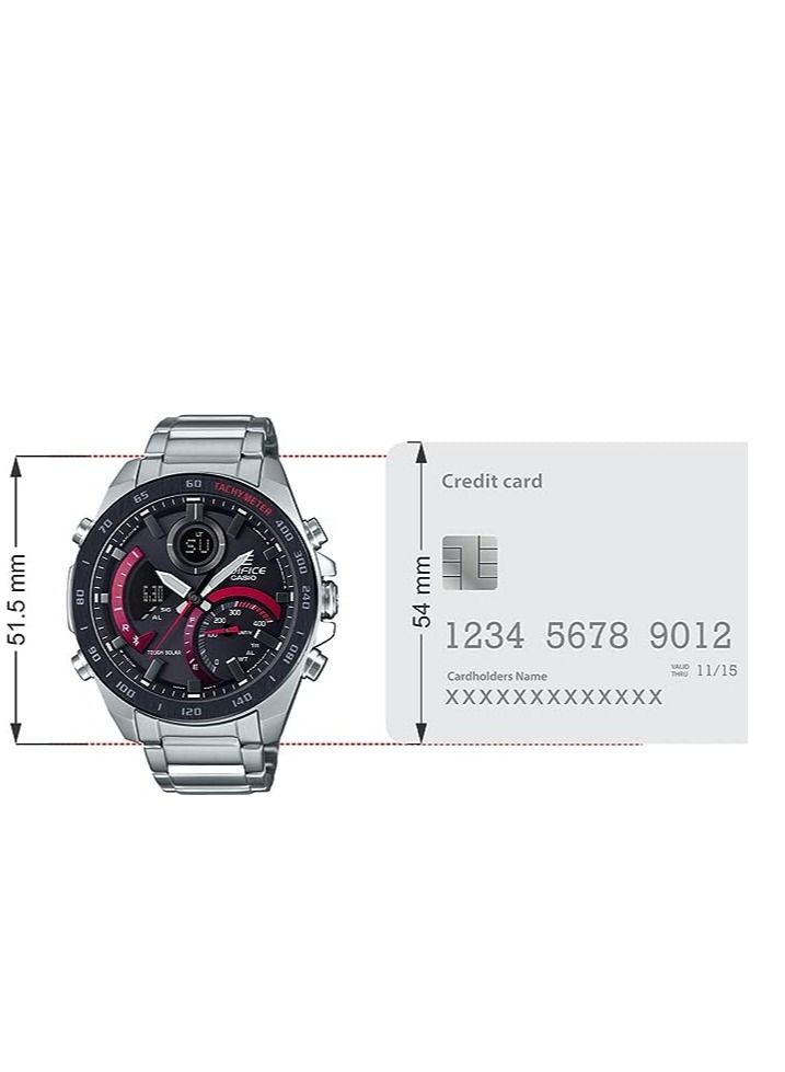 Casio Analog-Digital Black Dial Men's Watch-ECB-900DB-1ADR - Image 4