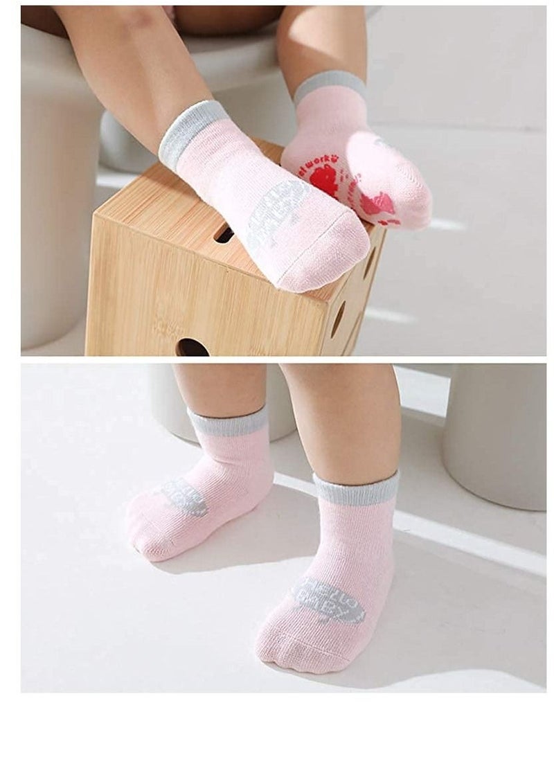 Excefore Baby Toddler Non-skid Socks Little Girls Cute Cartoon Floor Socks 8-Pairs 8-36M  - Image 4