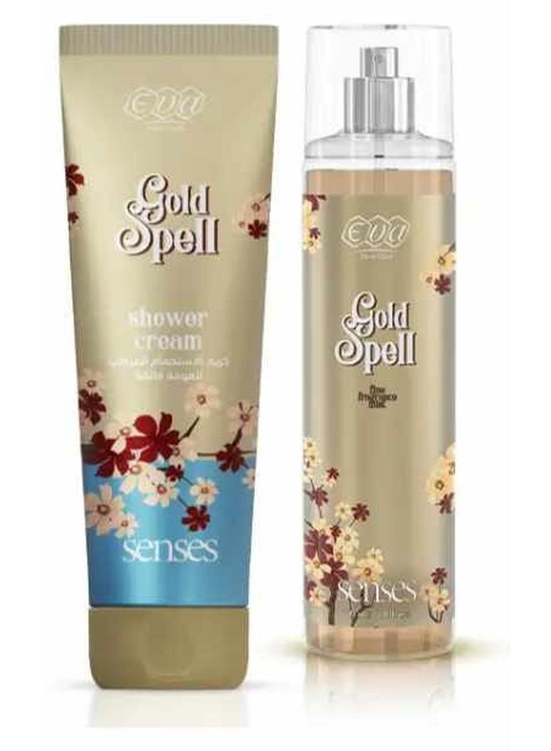 إيفا سكين كير سينسز كريم للإستحمام المرطب جولد سبيل 250 مل + سكين كير سينسز معطر الجسم جولد سبيل 240 مل - Image 1