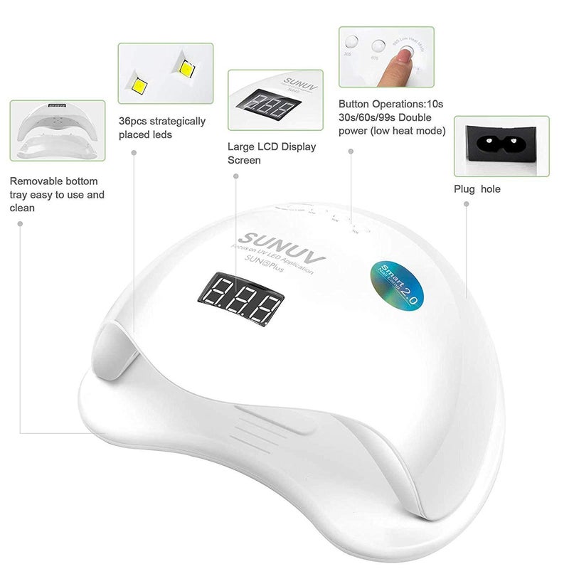 SUNUV SUN5 Plus LED Nail Polish Dryer with Sensor and 4 Timers 48W - Image 4