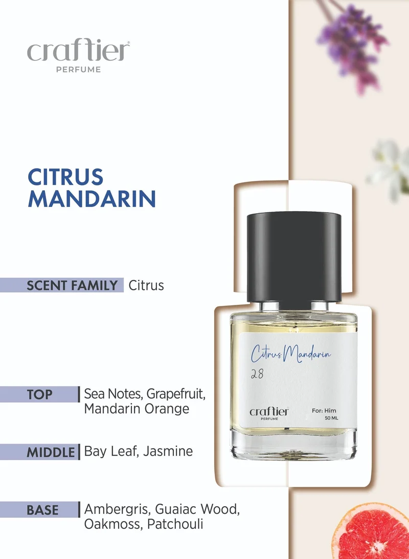 Craftier Perfume 50 CITRUS MANDARIN - Inspired of-INVICTUS, Eau De Parfum for Men - 50ml, Long Lasting Citrus Fragrance Upto 24 Hrs, Travel Size Men's Perfume for Men | Best Price UAE