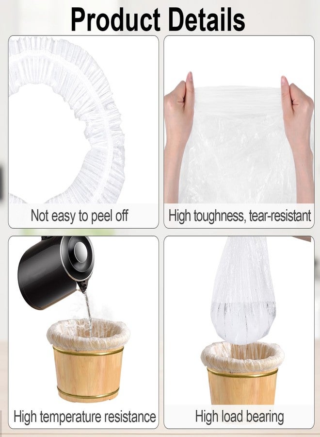 Qiuruoo 25 Pcs Transparent Pedicure Liners Disposable, Disposable Foot Tub Liner Portable Bath Bags with Retractable Belt, Portable Bath Bag, Can Be Used in Foot Bath Stores, SPA halls, Home Personal Care - Image 3