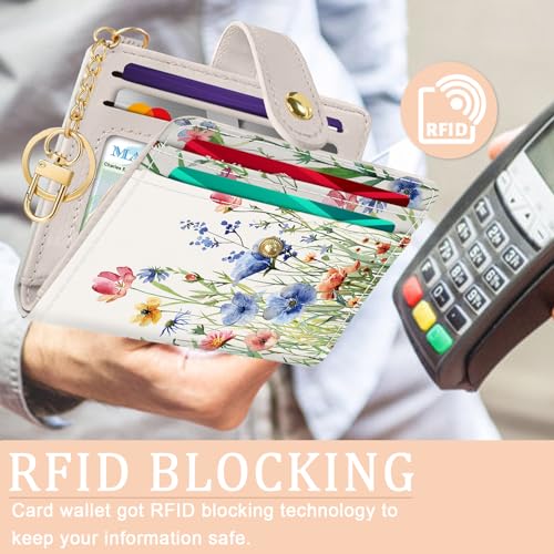 Jogjam Floral Flowers Rfid Ladies Wallet, Small Slim Thin Compact Credit Card Women Wallet, PU Leather Bifold Cash Zipper Coin Pocket ID Window for Female - Image 3