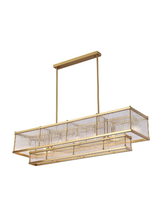 DANUBE HOME Camilia Chandelier Metal Plated+Glass L120Xw30Xh25Xh95 E14 Copper  - Image 3