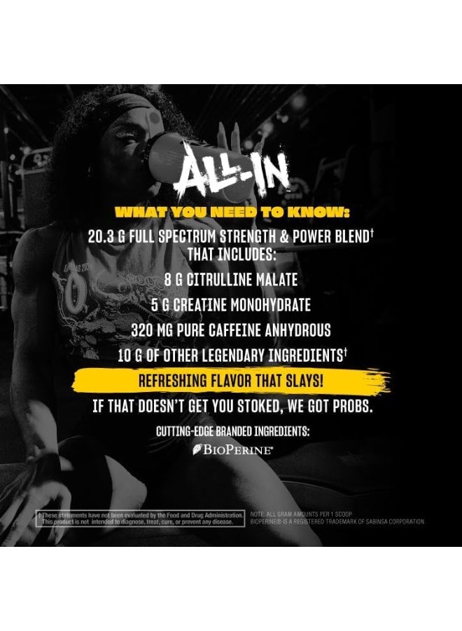 Mutant Madness All In Full Dose Pre-Workout 500g Blue Raspberry Flavour - Image 4
