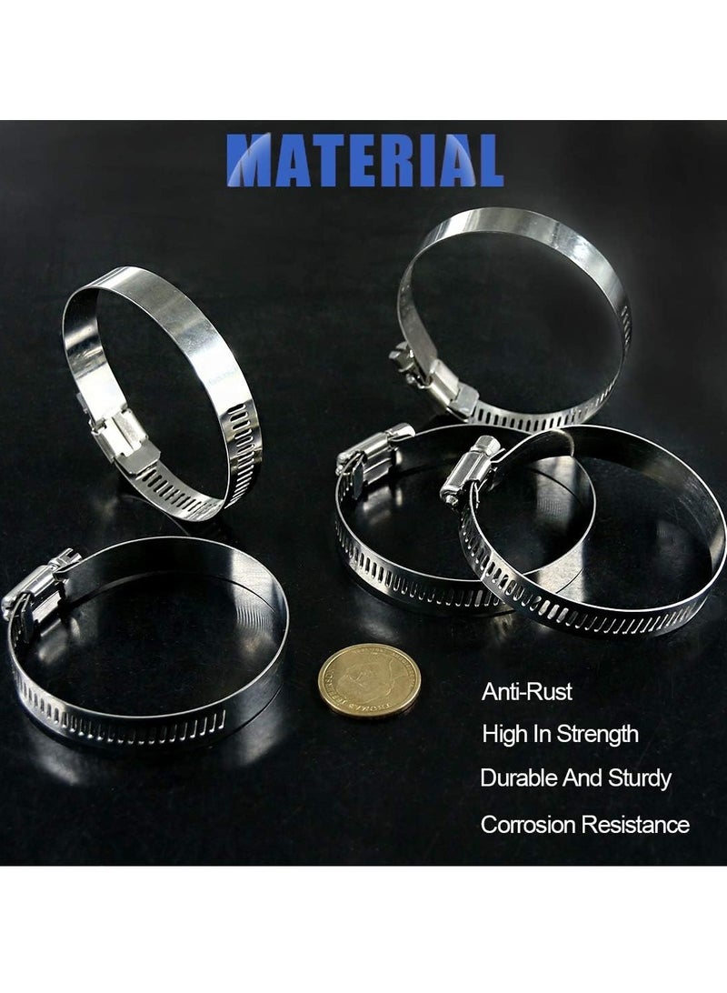 Generic 20 Pieces 304 Stainless Steel Adjustable 14-27mm Range Worm Gear Hose Clamp Combo Kit, Fuel Pipe Clamps for Water Pipe, Pipeline, Automotive and Mechanical Applications (14-27mm) - Image 3