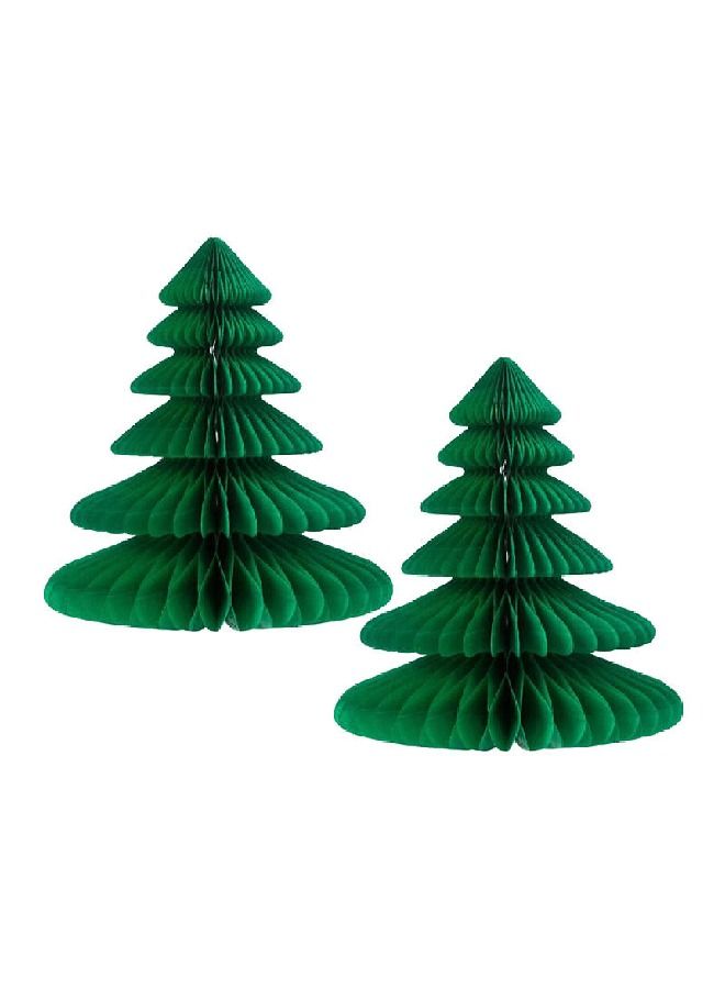 ThePartyPopper Set of 2 Christmas Green Tree Honeycomb - Image 1