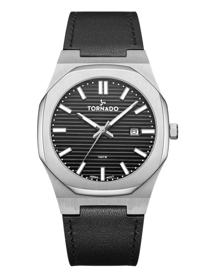 TORNADO Men's Leather Analog Watch T22002-SLBB - 40 mm - Image 1