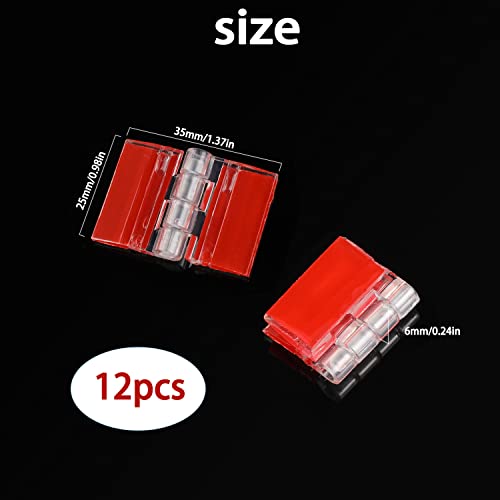 Sliverdew 12 Pcs Acrylic Small Hinges - Self Adhesive Clear Plastic Transparent Continuous Hinge Tools for Cabinet Drawer Furniture DIY Display Stand 35x25 mm - Image 2
