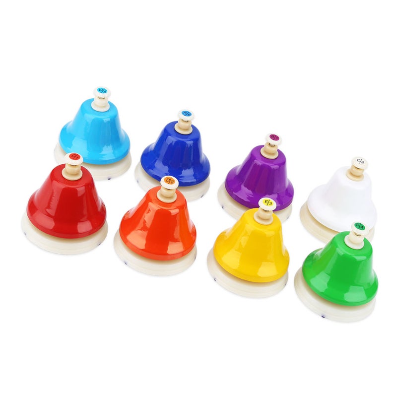 8-Note Colorful Hand Bell Handbells Set Musical Instrument Toy for Kids Children - Image 4