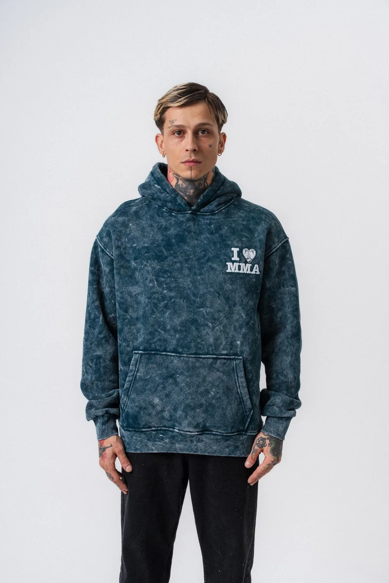 RESPIRE Men's MMA Printed Hooded Oversize Hoodie Emerald