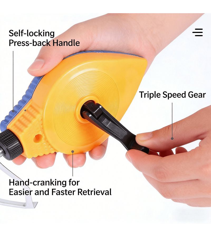 6 Pieces Essential All Purpose Carpentry Layout Tool Set with Chalk Line Reel and Measuring Tape Bundle For Woodworking And Home Improvement - Image 4