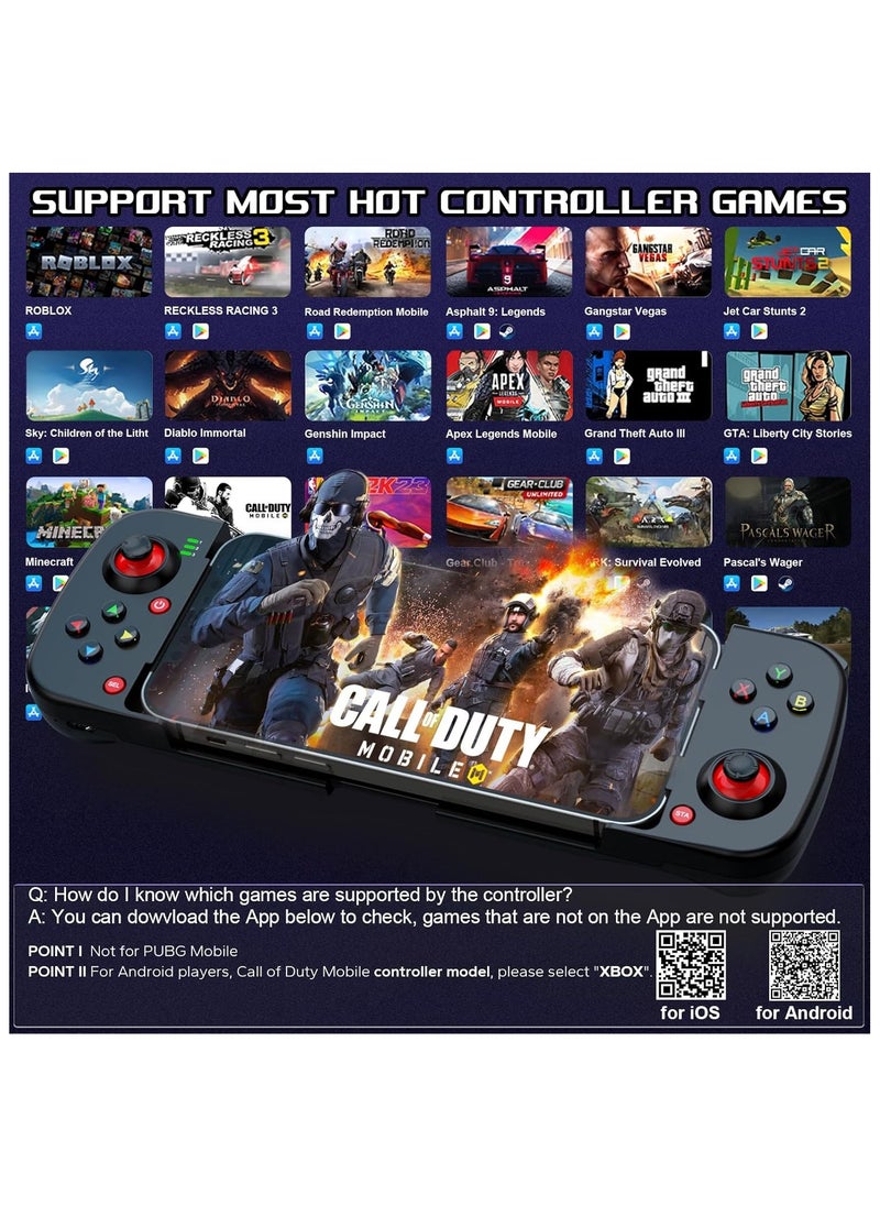 Generic - Mobile Game Controller Gamepad for iPhone iOS Android PC: Works with iPhone 15/14/13/12/11/X, iPad, Samsung Galaxy, TCL, Tablet, Call of Duty, Diablo Immortal - Directly Play - Image 1