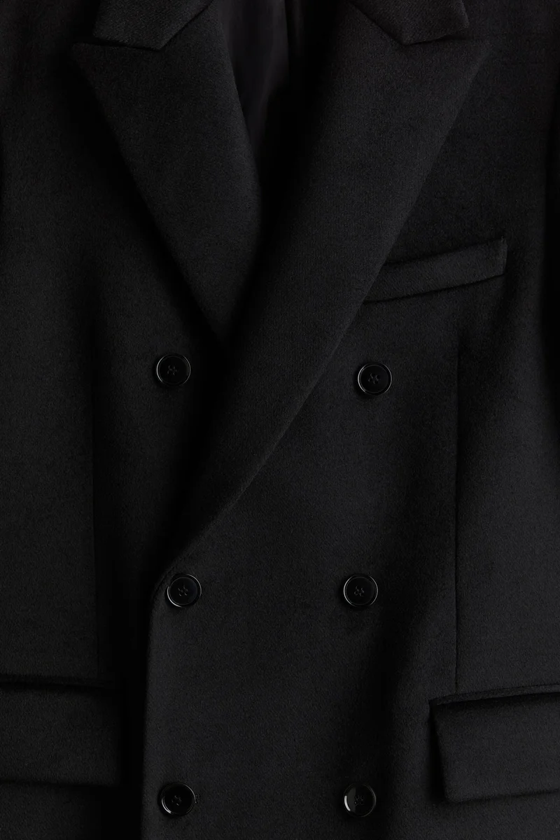 اتش اند ام معطف من مزيج الصوف بصفي أزرار