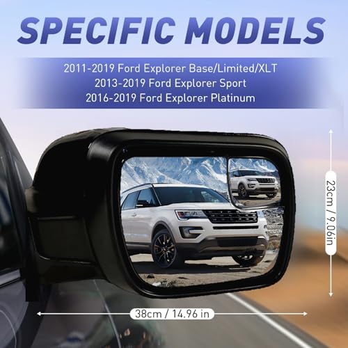 VMDCcdz Driver Side Mirror Compatible with Ford Explorer 2011-2019 with Blind Spot Glass Turn Signal Light Puddle Light Heated Power Glass 7-Pins Rear View Door Mirror - Image 4
