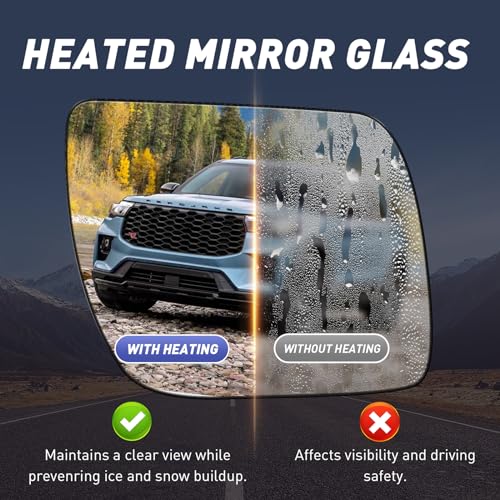 VMDCcdz Driver Side Mirror Compatible with Ford Explorer 2011-2019 with Blind Spot Glass Turn Signal Light Puddle Light Heated Power Glass 7-Pins Rear View Door Mirror - Image 5