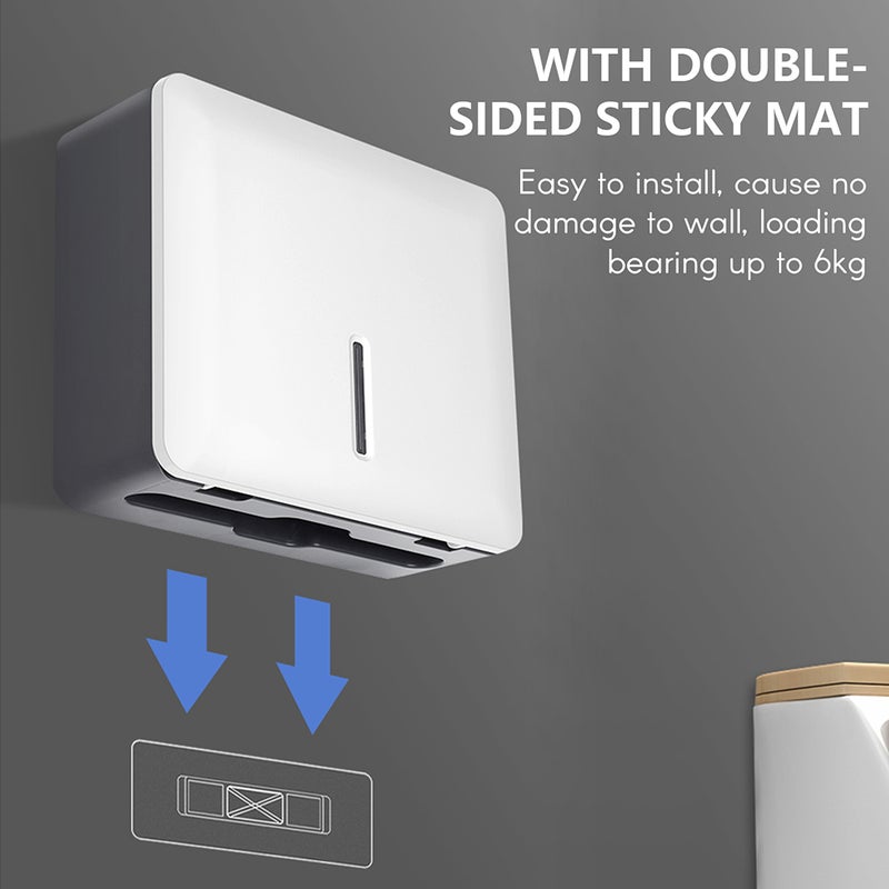 Wall Mount Paper Towel Dispenser Multifold Hand Towel Tissue Holder with Key Lock for Bathroom Kitchen Bedroom - Image 3