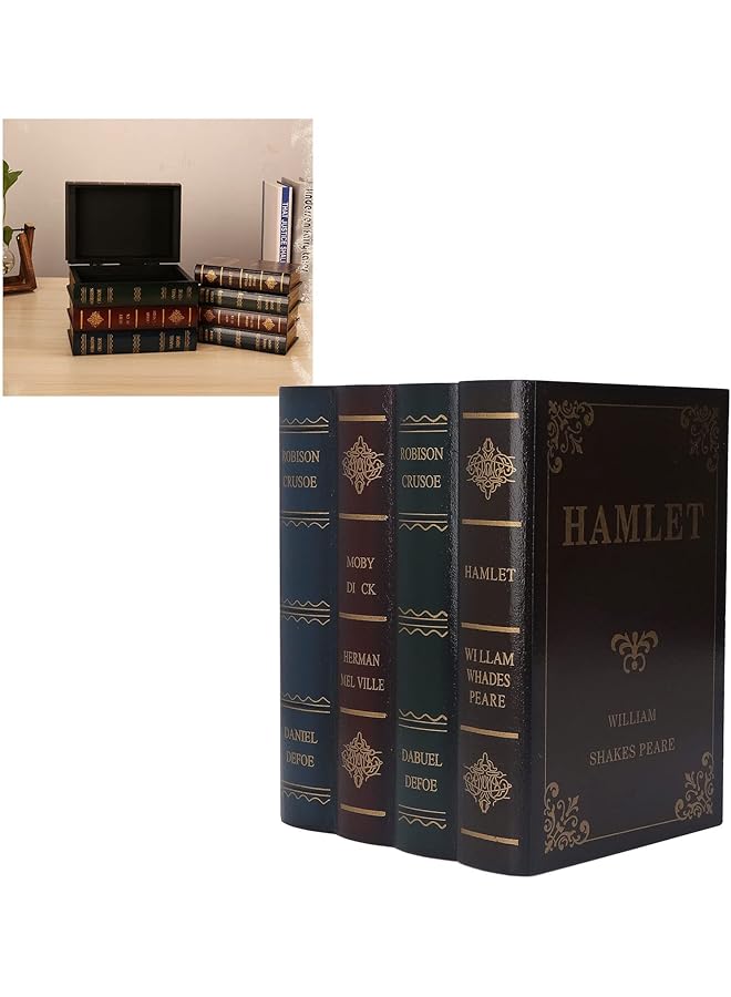 Sorandy Book Trinket Vintage Antique Book Decorations Storage Box Retro Book Trinket Box Decor For Home Living Room Cafe Small - Image 2