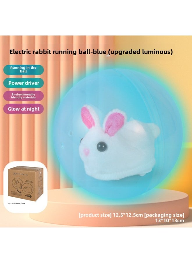 Children's Electric Simulation Bunny Ball Hamster Ball Plush Cute Doll Fun Cat Toy Free Hands Toy-Color:Upgraded Version-luminous Ball Little White Rabbit -Specifications:Comes With Standard Batteries  - Image 1