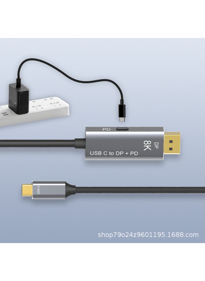 ماركة غير محددة محول DP1.4 من النوع C إلى DP مع شاشة كمبيوتر محمول مزودة بالطاقة 8K @ 60 هرتز HD محول اللون: 1 متر  - Image 1