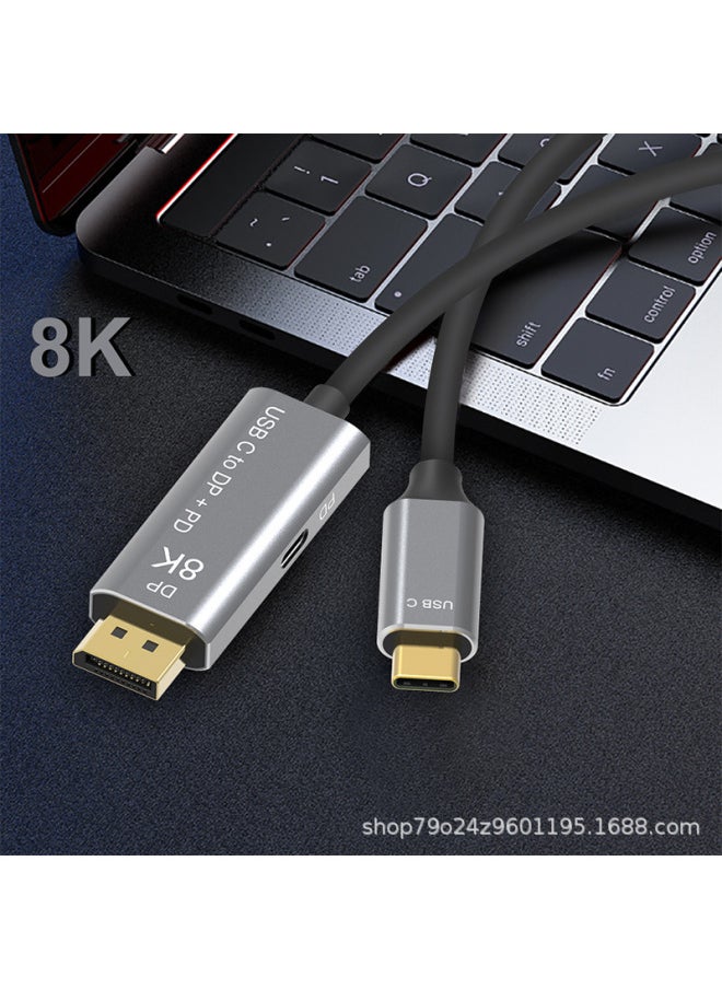 ماركة غير محددة محول DP1.4 من النوع C إلى DP مع شاشة كمبيوتر محمول مزودة بالطاقة 8K @ 60 هرتز HD محول اللون: 1 متر  - Image 3