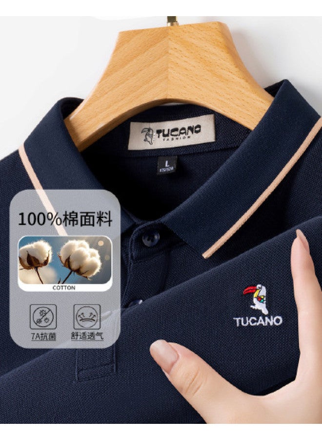 Tucano 100% Cotton Collared Business Casual Breathable Short-sleeve Polo Shirt Men's T-shirt - Image 1
