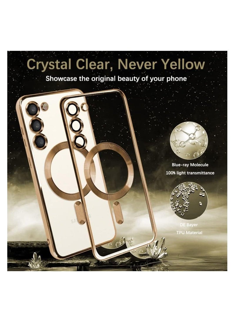 Raxoom Magnetic Clear Case for Samsung Galaxy S23 with Camera Lens Protector Magsafe Compatible Electroplated Soft TPU Shockproof Anti-Scratch Phone Case - Image 2