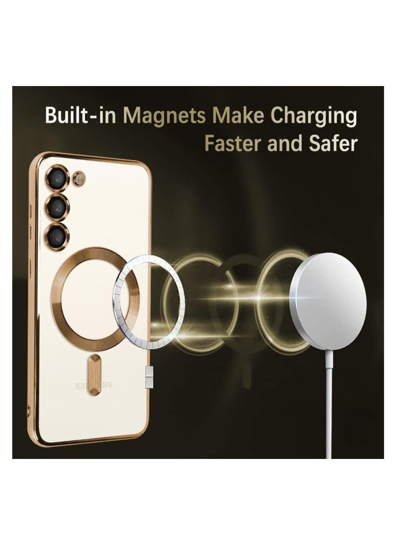 Raxoom Magnetic Clear Case for Samsung Galaxy S23 with Camera Lens Protector Magsafe Compatible Electroplated Soft TPU Shockproof Anti-Scratch Phone Case - Image 3