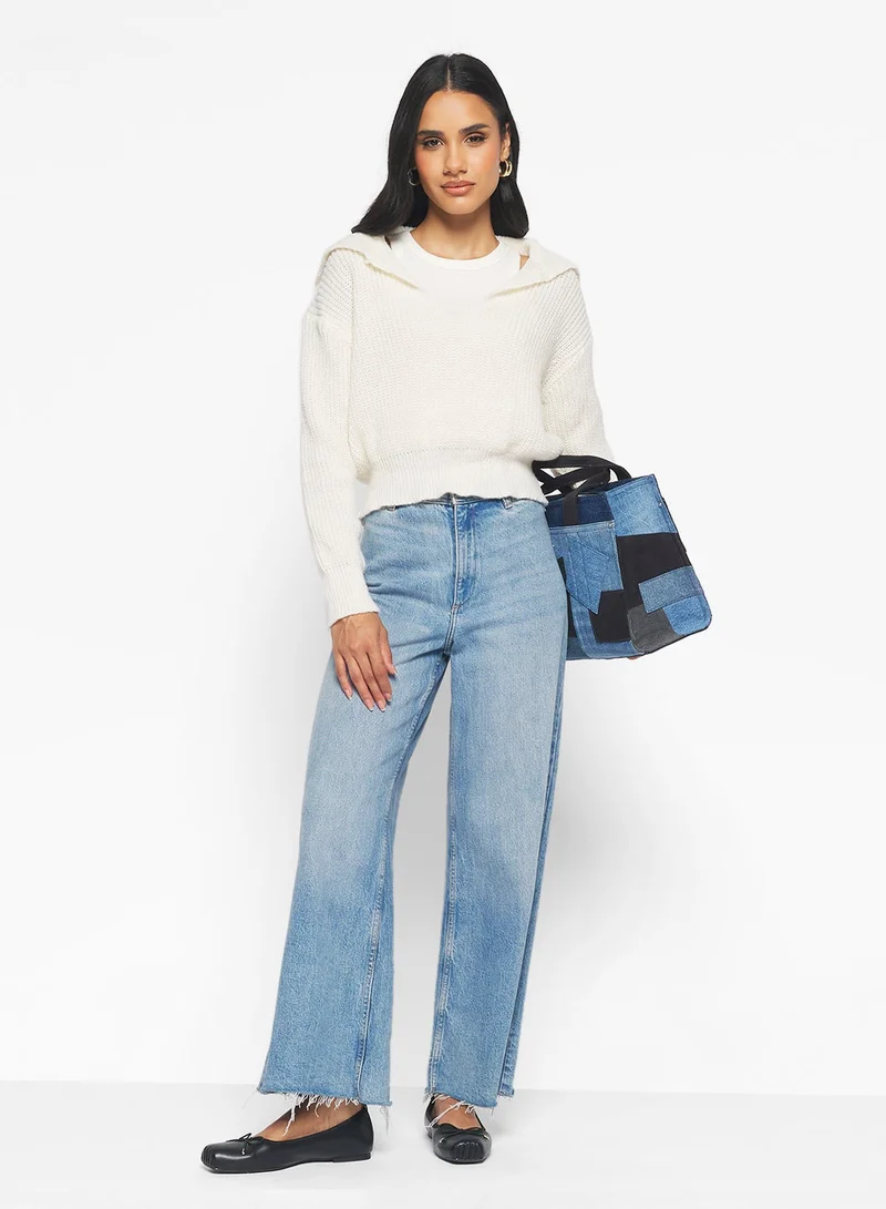 Ginger Polo Neck Cropped Sweater