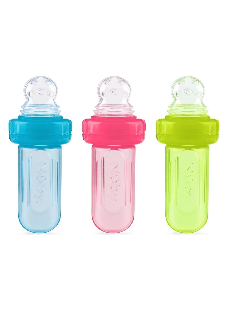 Nuby EZ Squee-Z Silicone Self Feeding Baby Food Dispenser - Colors May Vary
