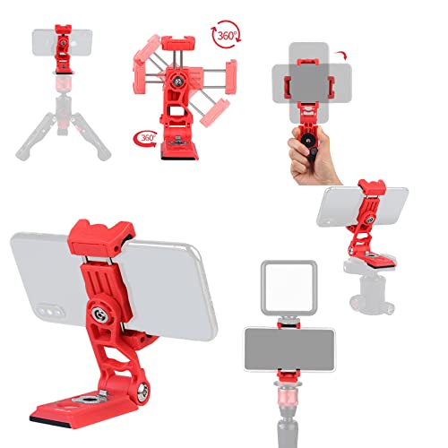 IFOOTAGE Phone Tripod Mount, Smartphone Tripod Adapter with 38mm/50mm Base Plate Adapter for Video Live Stream Vlog TikTok Selfie - Black - Image 1