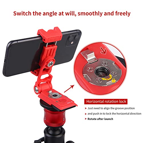 IFOOTAGE Phone Tripod Mount, Smartphone Tripod Adapter with 38mm/50mm Base Plate Adapter for Video Live Stream Vlog TikTok Selfie - Black - Image 4