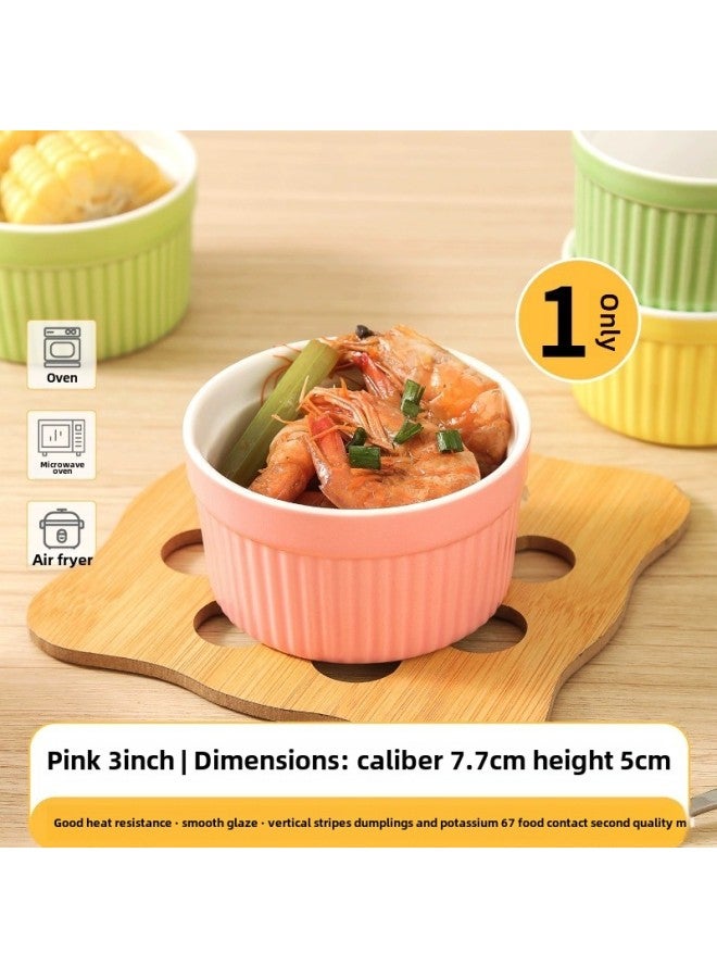 Spot Shufulei Baking Bowl Ceramic Steamed Egg Pudding Bowl Oven Baking Special Double Skin Milk Dessert Pudding-Specifications:4 Inch-Color:Blue  - Image 5