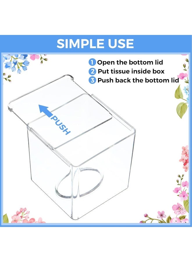 MOMENT Tissue Box Square - Acrylic Square Transparent Tissue Box Holder Case Dispenser For Bathroom Vanity Countertop, Bedroom Dresser, Office Desk Or Night Stand Table - Image 3