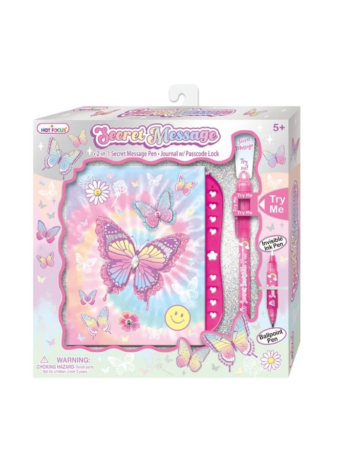 Hot Focus Tie-Dye Butterfly Secret Message Set With Journal & Pen  - Image 3